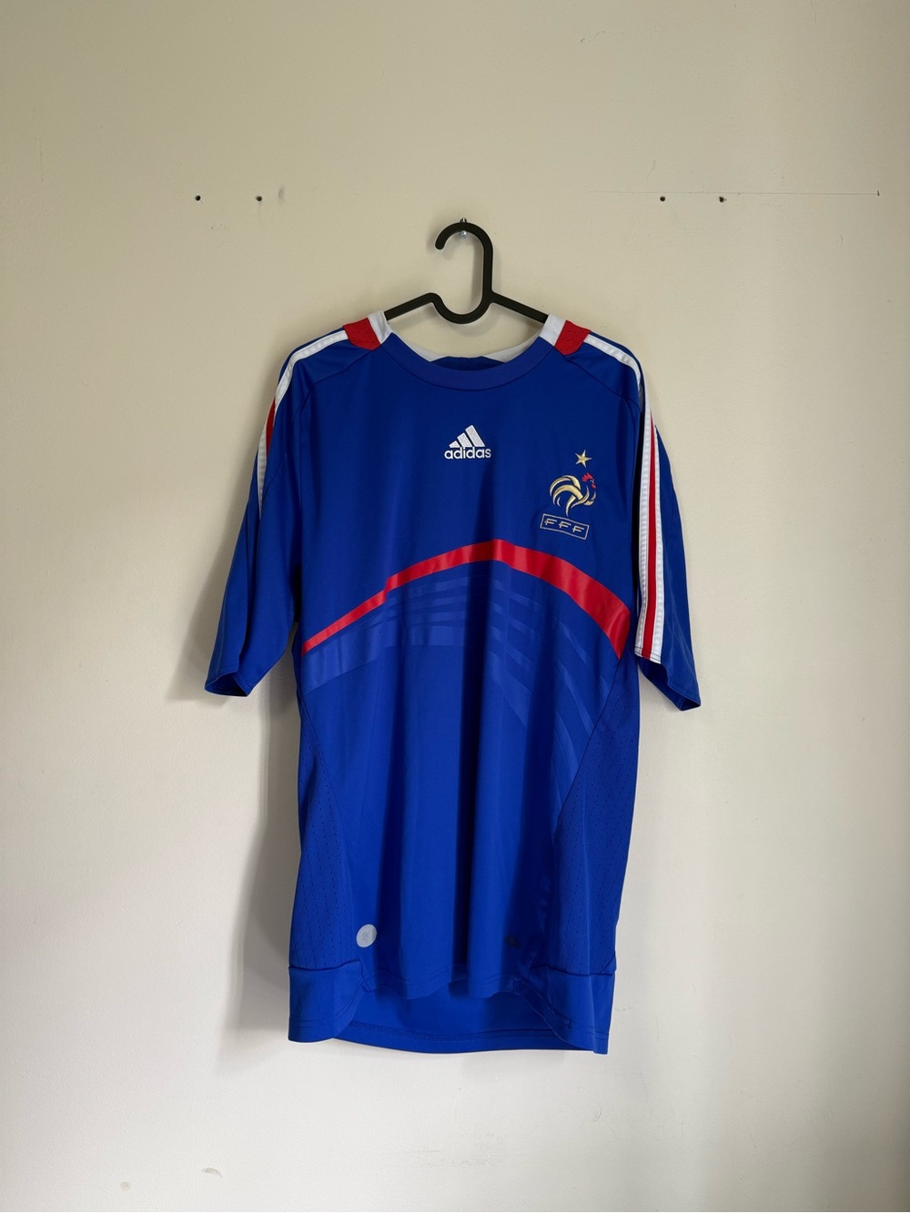 adidas Blue Soccer Jersey with Red & White Accents